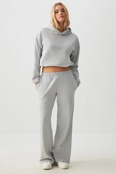 Ardene Wide Leg Sweatpants in | Size | Polyester/Cotton | Fleece-Lined