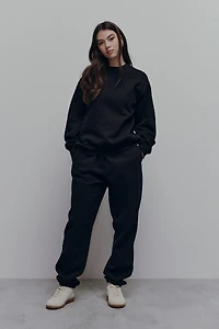 Ardene MADESOFT Fleece Baggy Sweatpants in Ash Black | Size | Polyester/Cotton | Eco-Conscious