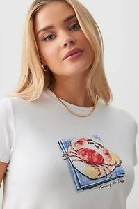 T-shirt court imprimé crabe