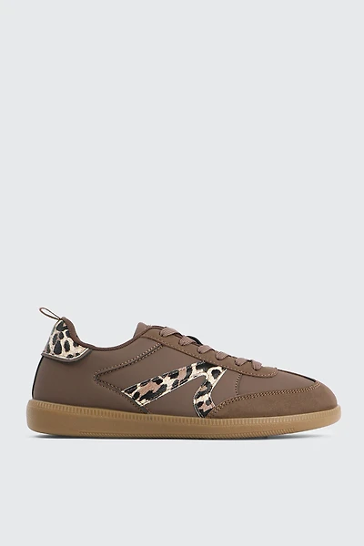 Ardene Retro Sneakers in Brown | Size | Faux Leather