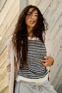 Ardene Striped Fuzzy Knit Sweater | Size | Polyester