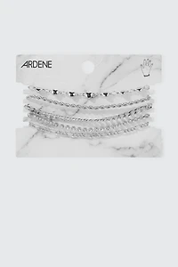 Ardene 5-Pack Mix Chain Bracelets in Silver