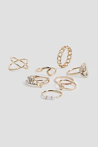 Lot de 8 bagues variées