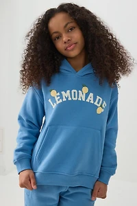 Ardene Kids MADESOFT Fleece Graphic Hoodie in Medium Blue | Size | Polyester/Cotton | Eco-Conscious