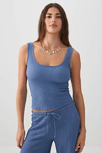 Camisole texturée à col dégag