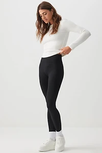 Ardene Pintuck Leggings with Slimming Waistband in | Size | Polyester/Spandex