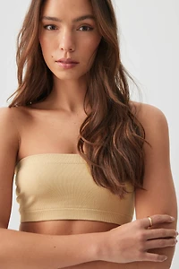 Ardene Seamless Bandeau in Beige | Size Large | Nylon/Spandex