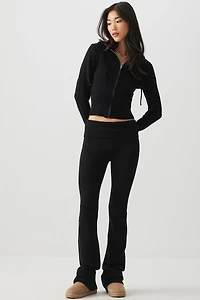 Ardene Fold Over Flare Leg Pants in | Size | Polyester/Nylon/Viscose