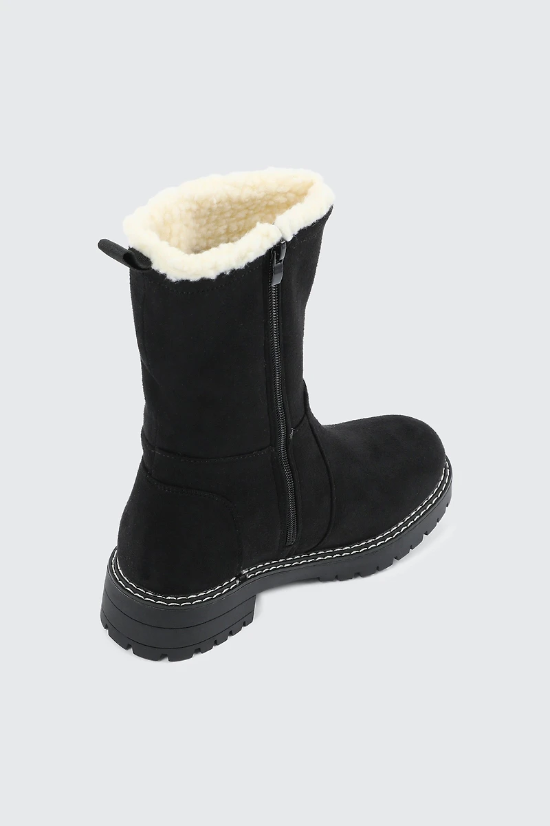 Bottes d'hiver en faux suède