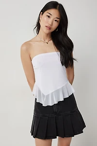 Haut tube asymétrique à ourlet en maille