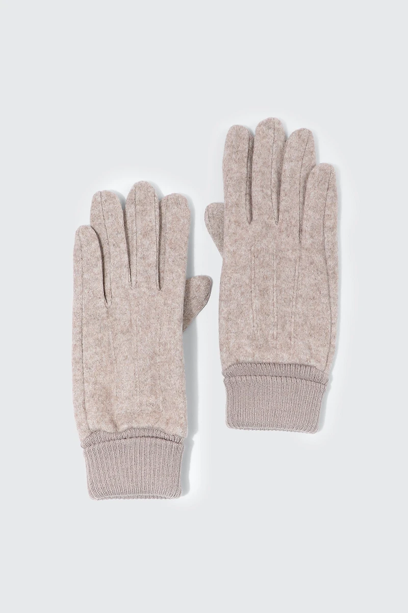 Ardene Touch Screen Gloves in Brown | Polyester