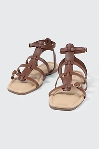 Sandales gladiateur à bout carré