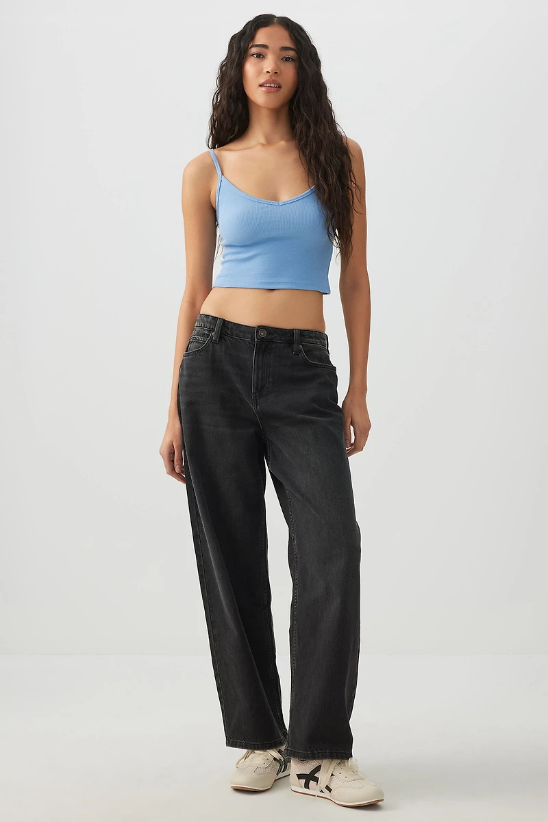 Camisole courte à bretelles ajustables Basic