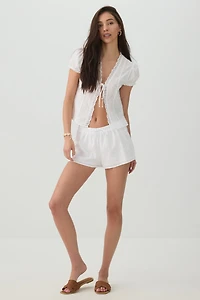 Haut noué à broderie anglaise