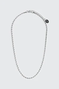 Ardene Stainless Steel Twist Chain Necklace in Silver