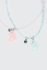 Lot de 2 colliers meilleures amies dauphin