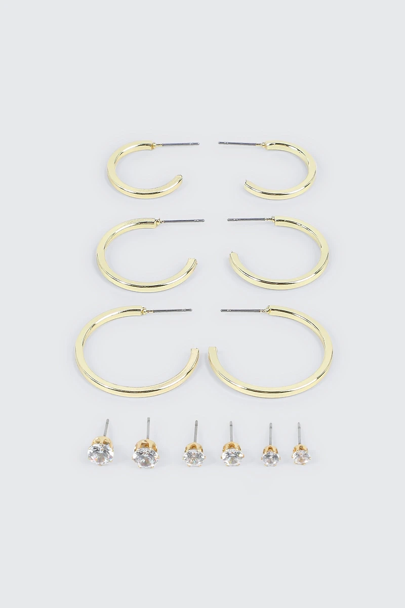 Ardene 6-Pack 14K Gold Plated Earrings | Stainless Steel