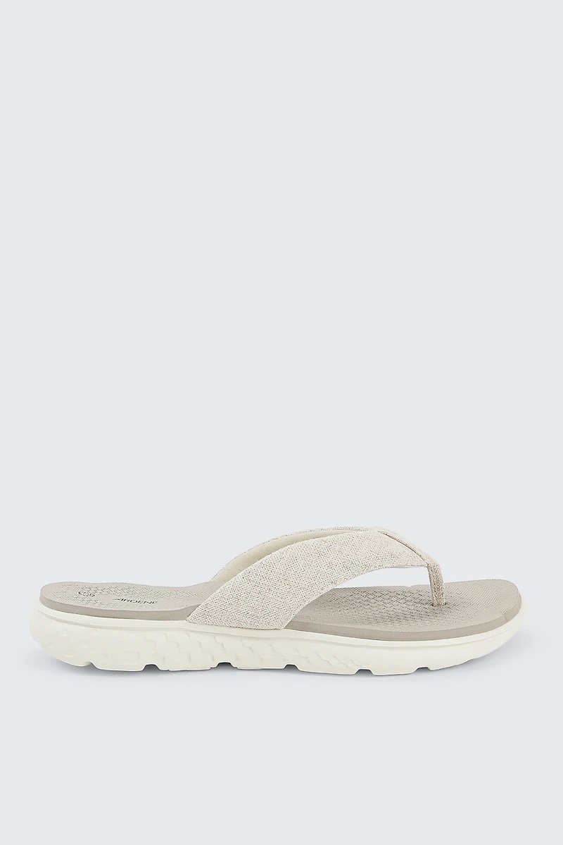 Ardene Sporty Flip-Flops Sandals in Beige | Size