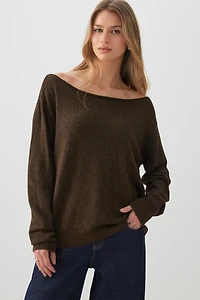 Ardene Oversized Off Shoulder Sweater in | Size | Polyester/Nylon/Spandex