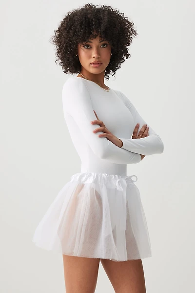 Ardene Mesh Tutu in White | Polyester