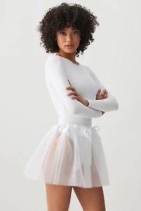 Ardene Mesh Tutu in White | Polyester
