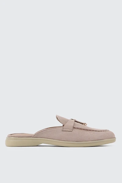 Ardene Faux Suede Loafers with Fringe Details in Beige | Size | Eco-Conscious