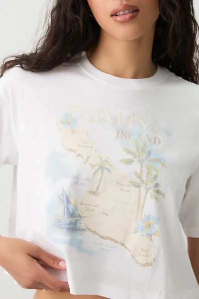 Ardene Boxy Graphic T-Shirt in White | Size | 100% Cotton