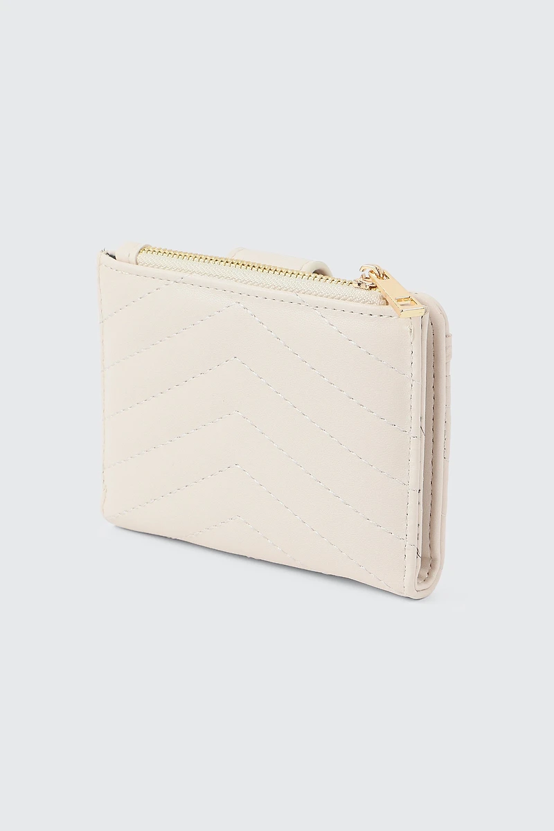 Portefeuille à surpiqûres chevron
