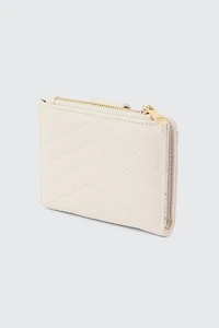 Portefeuille à surpiqûres chevron