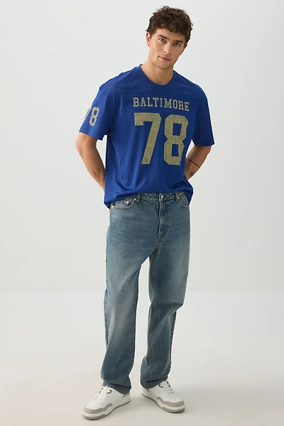 Jean à jambe droite extensible