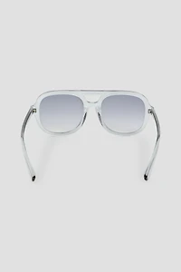 Lunettes de soleil aviateur à monture transparente