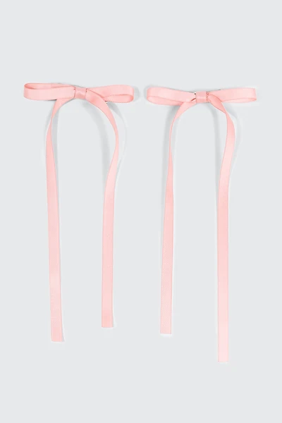 Ardene 2-Pack Bow Hair Clips in Light Pink