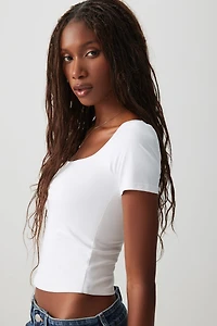 T-shirt col carré Contour