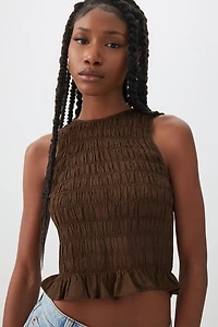 Camisole courte smockée