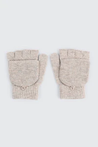 Ardene Convertible Mittens in Brown | Polyester