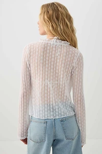 Cardigan à nouer en dentelle