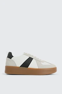 Ardene Retro Thick Sole Sneakers in Off-White | Size | Polyester