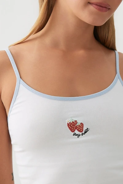 Camisole de pyjama à broderie