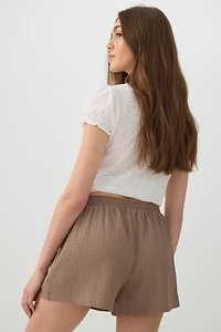 Short en maille texturée