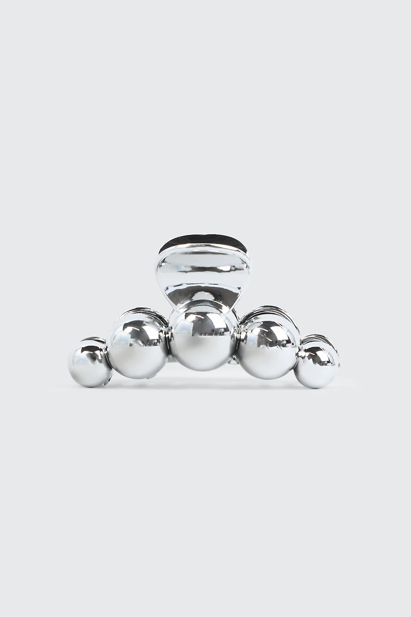 Ardene Metallic Bubble Hair Claw in Silver