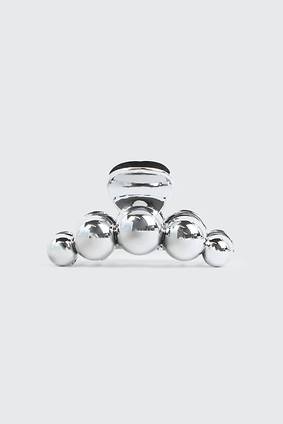 Ardene Metallic Bubble Hair Claw in Silver