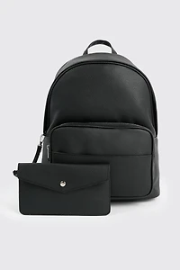 Ardene Faux Leather Backpack in Black | 100% Recycled Polyester/Faux Leather | Eco-Conscious