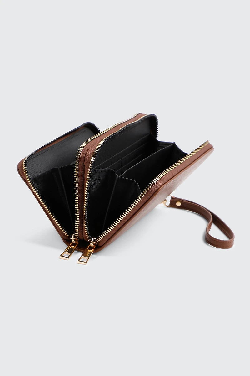 Portefeuille rectangulaire à détail de mors