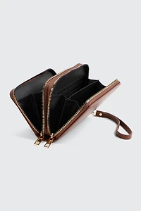 Portefeuille rectangulaire à détail de mors