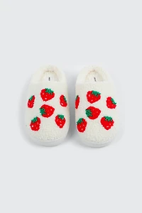 Pantoufles en peluche fraises