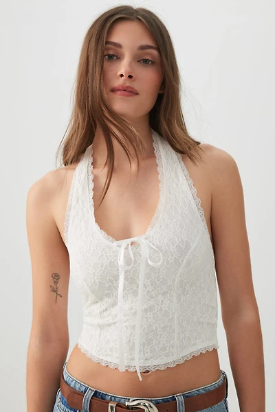 Haut licou en dentelle à boucle