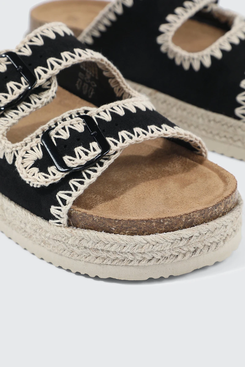 Sandales espadrilles à double boucle