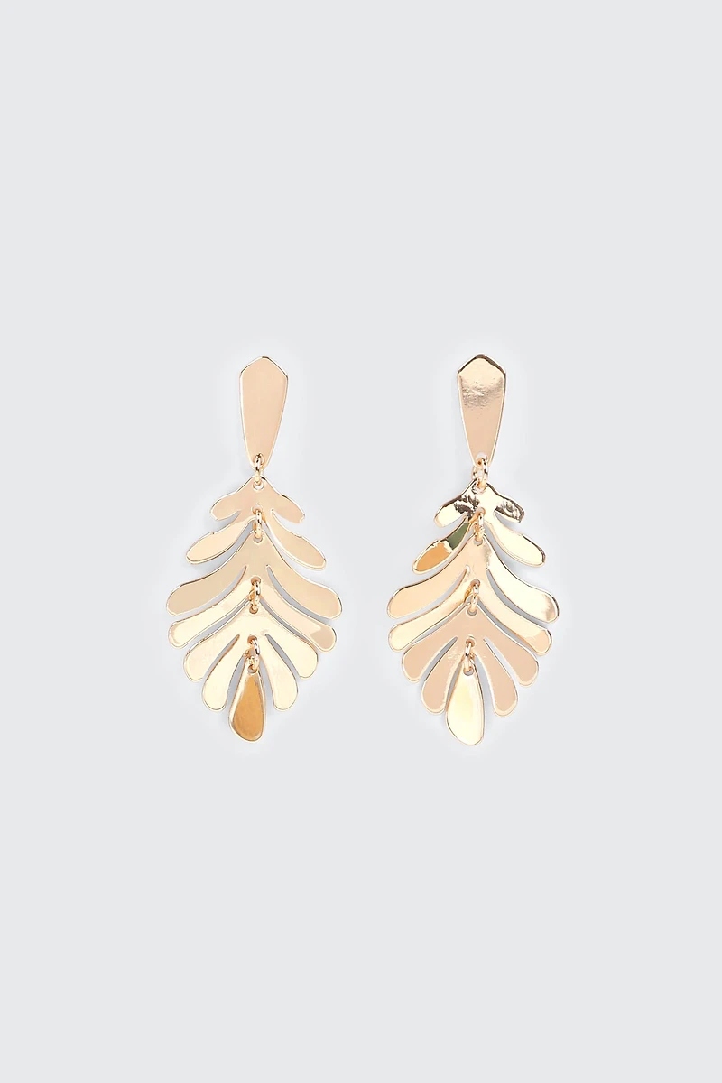 Boucles d'oreilles feuille de palmier