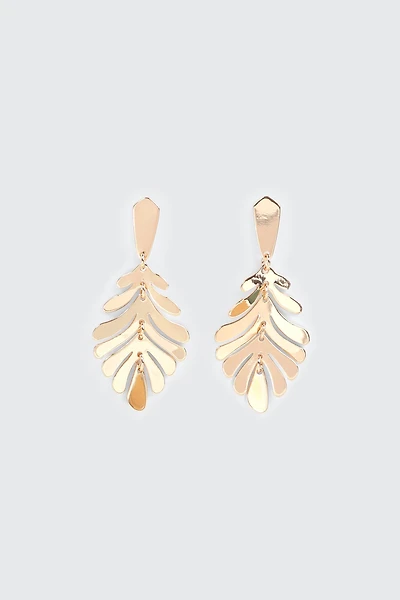 Boucles d'oreilles feuille de palmier