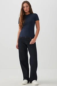 T-shirt ajusté à manches courtes Basic